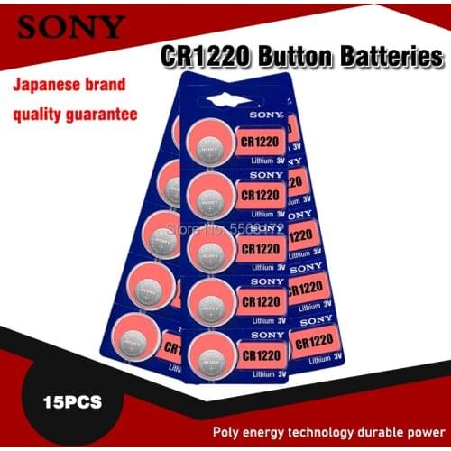 15pcs/lot Sony Original CR1220 Button Cell Battery For Watch Car Remote Key cr 1220 ECR1220 GPCR1220 3v Lithium Batteries