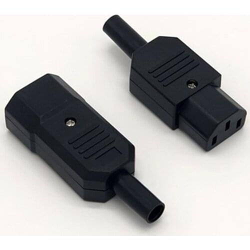 16A 250V IEC Straight Cable Plug Connector C13 C14 Female Male Plug Rewirable Power Connector 3 Pin AC Socket Industrial Plug