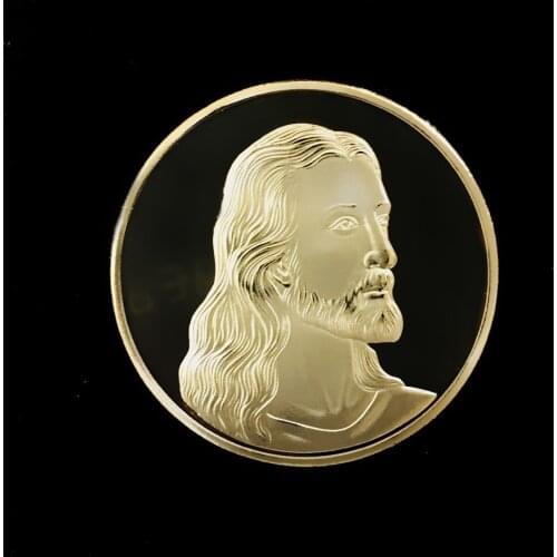 Religious Belief Jesus Christ Statue Jesus Crucifixion Commemorative Coin Art Painting Final Dinner Gold Plated Gold Coins