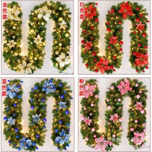 Christmas Decoration rattan 2.7 Meters PVC Encrypted Christmas Cane Garland Hotel Shopping Mall Decorate Christmas Decorations