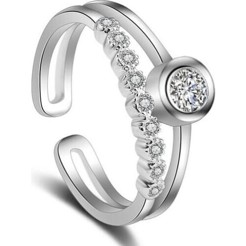 S925 Sterling Silver New Product Japanese and Korean Fashion Popular Exquisite Zircon Ring Female Opening Wholesale Gothic