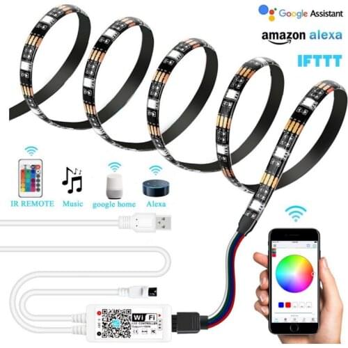[Seven Neon]5V USB Power LED Strip Light PC RGB SMD 5050 50CM*4PCS Led Strip Lamp Tape TV Backlight Wifi Bluetooth Controller