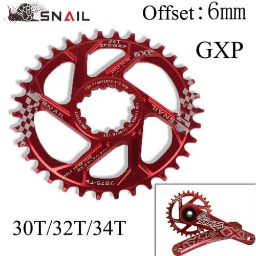 SNAIL GXP Narrow Wide Chainring Offset 6mm Mountain Road Bike Chainwheel 30T/32T/34T Fit Sram GXP XX1 X9 XO X01 Bicycle Crankset