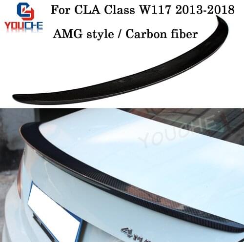 W117 Carbon Fiber Rear Spoiler Trunk Wing For Mercedes W117 CLA180 CLA 200 CLA250 CLA45 4-door Sedan Trunk Lid