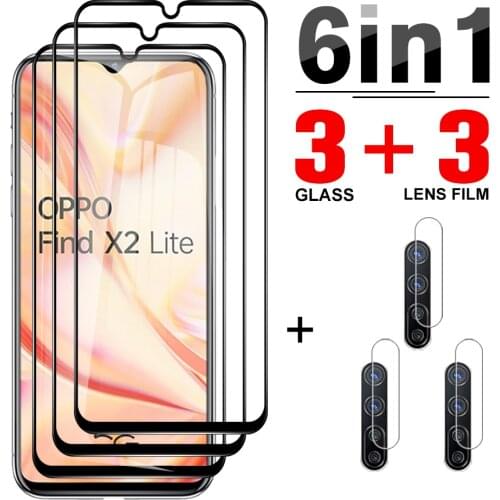 6-in-1 Protective Tempered Glass For Oppo Find X2 Lite A93 Screen Protector For Oppo F9 F11 F11 Pro Camera Protection Lens Film