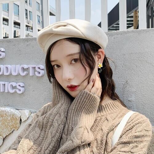 Womens French Style Beret Hats Women Winter Autumn Painter Hats Cotton Berets Hat Female Vintage Octagonal cap Drop shipping