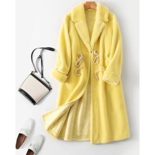 Fur Coat Female Real Winter Jacket Clothes 2020 Korean Long Sheep Shearing Jacketa and Coats Vintage Wool Fur Tops Hiver F013