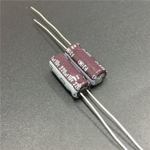 10pcs 220uF 10V NICHICON PJ Series 6.3x15mm 10V220uF Low Impedance Long Life Aluminum Electrolytic capacitor