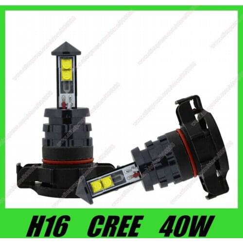 10Pcs White light 6000K cree chip XTE 40W h16 LED H4 H7 H11 LED High Power light 720LM Fog Light 12V 24V