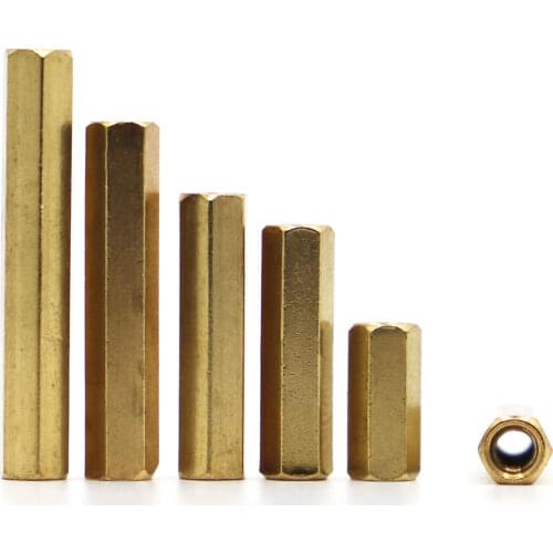 10pcs M2 M2.5 M3 M4 Hex Female to Female Brass Studs Pillars Standoff Spacers Screw Isolation Spacing Screws