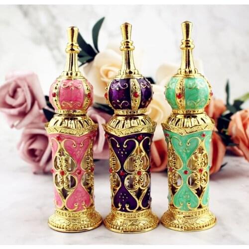 12ml Retro Antique Crystal Rectangle Perfume Bottle Empty Glass Cosmetic Container Wedding Decoration Perfume Bottle