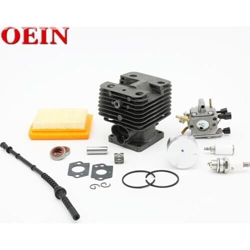 35mm 38mm 40mm Cylinder Piston Carburetor Air Filter Fuel Hose Kit For STIHL FS120 FS250 FS200 Garden Trimmer Brushcutter Parts