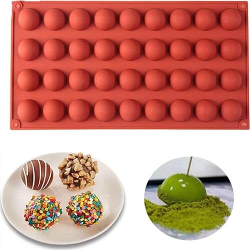 36 Holes Chocolate Sphere Mold Half Ball Mold Hemisphere Shape Silicone Chocolate Cake Mousse Dessert Baking Pastry Bakeware