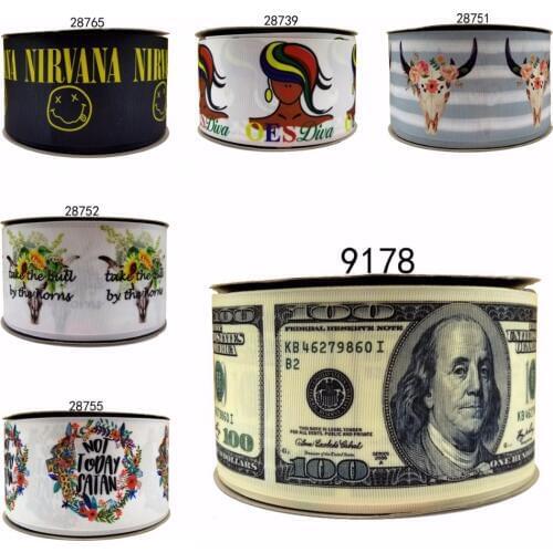 4th of july 50 yard cartoon printed grosgrain ribbon 9178