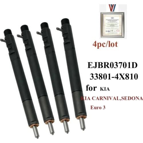 4PC EJBR03701D 33801-4X810 33801-4X800 Diesel Fuel Inyector 33801 4X810 R03701D for KIA CARNIVAL,SEDONA Euro 3