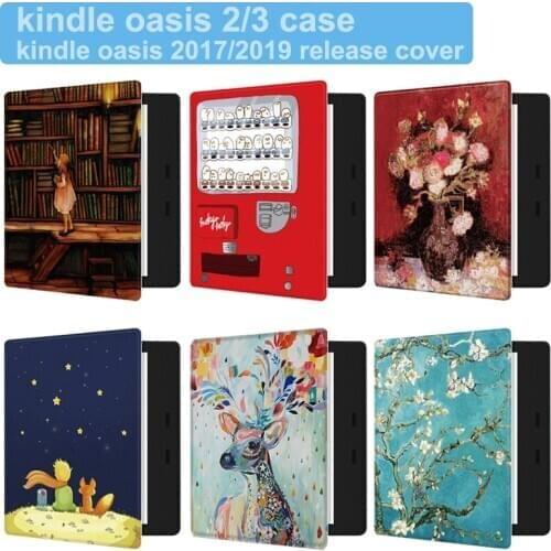 Magnetic Painted Cover Case fit 7" Kindle Oasis 2017/2019 eReader for Kindle Oasis 2 3 Auto Sleep/Wake Delicate Cover