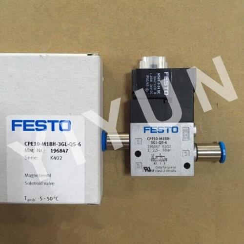 CPE10-M1BH-3GL-QS-6 196847 CPE10-M1BH-5L-M5 196881 CPE10-M1BH-5J-QS-6 196877 CPE10-M1BH-3GLS-M5 196848 FESTO Solenoid valve