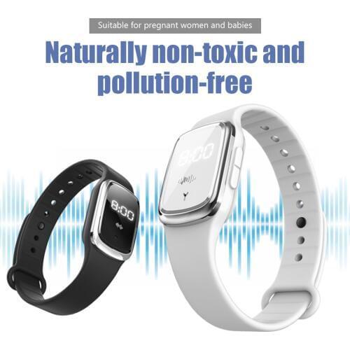 Kids Ultrasonic Anti-Mosquito Bracelet Pest Bugs Repellent Wristband Smart Watch for Indoor Home Outdoor Camping Fishing Sports
