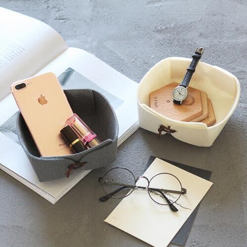 DIY Folding Storage Basket home Desktop debris Toy sorting storage box Jewelry bag Container Cosmetic Book Stationery Organizer