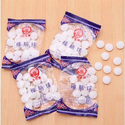 1 bag Effective Wardrobe Odor Removal Insect-resistant Moth-proofing Natural Camphor Ball Drawer Deodorizer Portable Mothball
