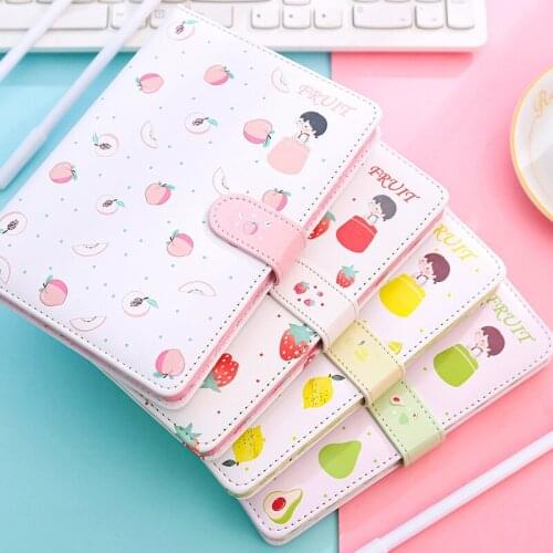 PU Cover Creative girl heart magnetic hand ledger cute notebook A5 diarycalendar school student diary weekly planner notebooks