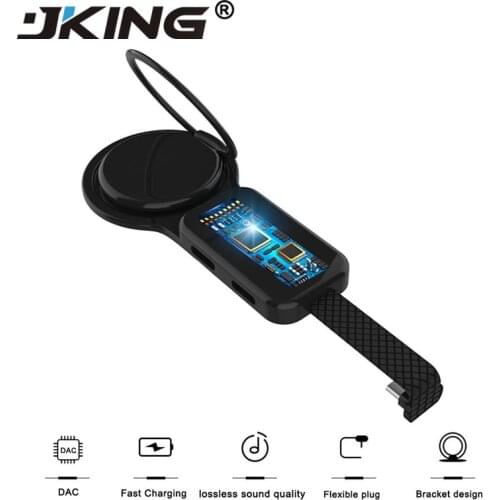 JKING TypeC Dual Adapter & Ring Holder 3.5mm Audio&charger Adjust Phone Holder Fast Charging For Xiaomi 9 Huawei Adapter OTG