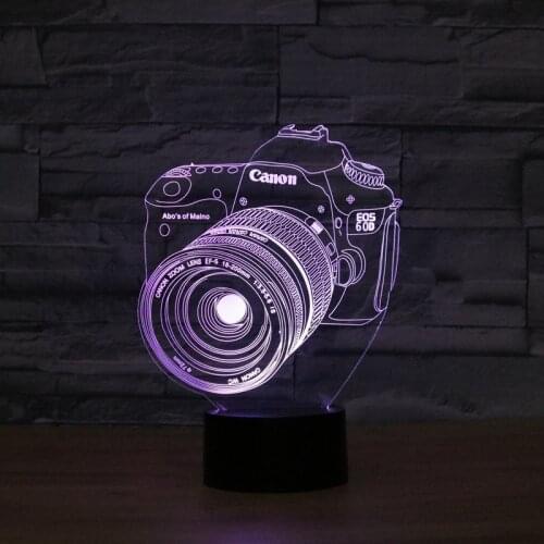 Camera Acrylic 7Color Desk Lamp 3D Lamp Novelty Led Night Light Millennium Falcon Light