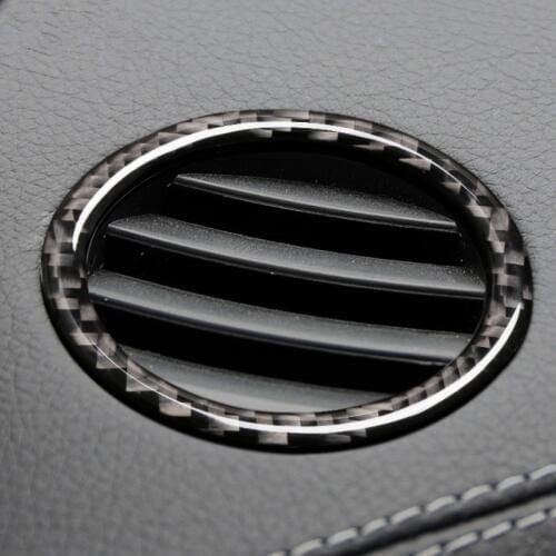 Dashboard Air Outlet Circle Cover Trim 2pcs For Mercedes Benz GLS 2016-18/ML 2012-15/GLE 2015-18/GL 2013-15 Carbon Fiber
