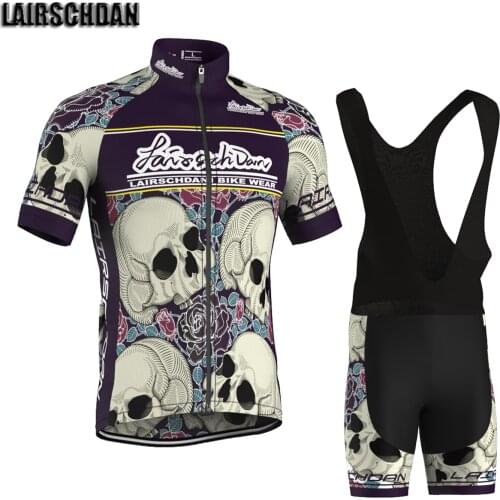 LairschDan Mallot ciclismo hombre verano Purple skull Cycling Sets Summer 2021 Mens Bike Outfit Bicycle Jersey Kit MTB Clothing