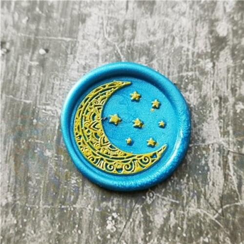 Moon stars Starry sky stamp head of Retro Wood Stamp Sealing Wax Seal Stamp Wedding Decorative sealing Stamp wax seals