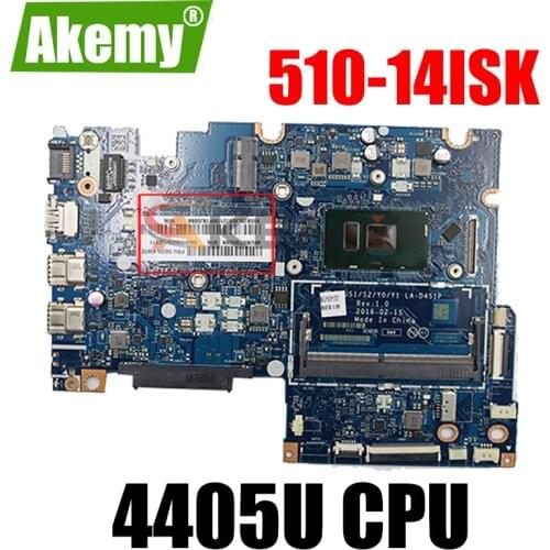 Free shipping For Lenovo Yoga 510-14ISK BIUS1/S2/Y0/Y1 LA-D451P Laptop Motherboard 5B20L45972 4405U CPU