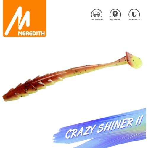 MEREDITH 65mm 80mm Soft Lure Artificial leurre souple Crazy Shiner II Fishing Lure Shad Silicone Baits T-tail Wobblers Swimbait