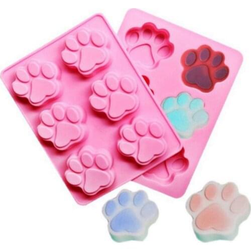 Cute Cat Claw Bear Claw Drip Glue Candle Plaster Mold Puppy Footprint Rice Cake Steamed Cake Mold Soap Mold Silicone Cake Mold