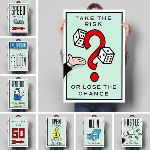 Monopoly Time Is Money Picture Decoration Mural Inspirational Poster Canvas Painting and Room Wall Art Prints Modern Home Decor