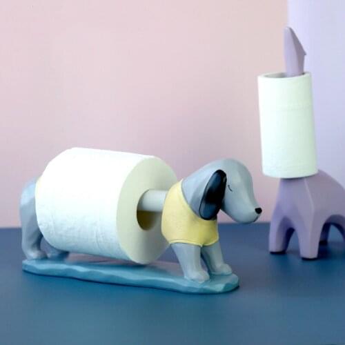 Cartoon dog pumping paper roll paper tissue holder pumping box tissue box hand box decoration creative dining table kitchen