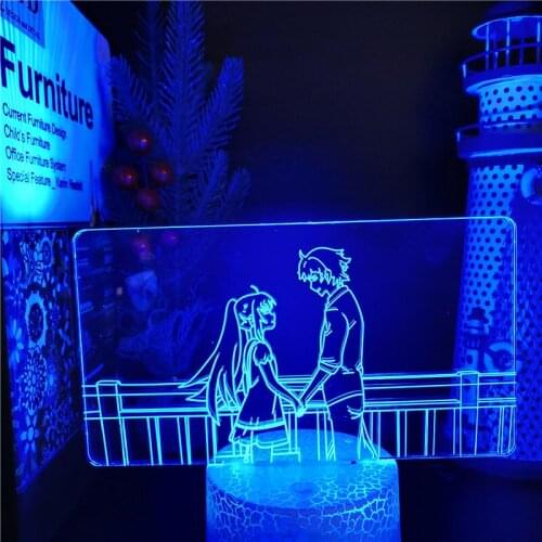Plastic Memories Anime Night Light 3D Illusion Visual Light Acrylic Led Table Lamp Bedroom Decor Atmosphere Bedside Night Lamps