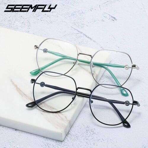 Seemfly Retro Ultralight Frame Finished Myopia Glasses Anti Blue Rays Unisex Student Nearsighted Eyewear Diopter 0 -1.0 To -4.0