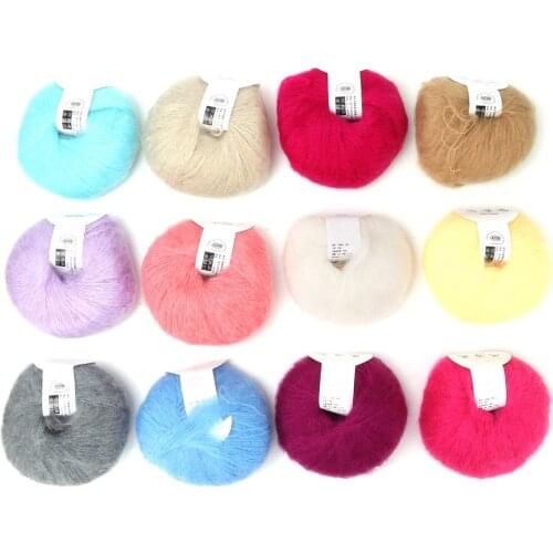 Popular Soft Mohair Pashm Knit Angora Long Wool Yarn With a Crochet Yarn Knitting Wool Thick Warm Crochet Knitting Yarns