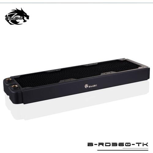 Bykski 38mm Thick 360mm Copper Computer Water Coolant Discharge Heat Sink Exchanger Radiator for 3*12cm Fan Raidator