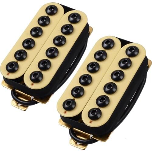 Adjustable Metal Double Coil Electric Guitar Pickups Humbucker Ivory