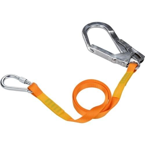 22KN Climbing Safety Harness Fall Arrest Lanyard Strap with Snap Carabiner