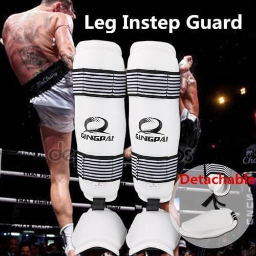 Detachable Taekwondo Leg Instep Guards MMA Shank Guard Foot Guard Boxing Leg Protector Removable Boxing Karate Shin protector