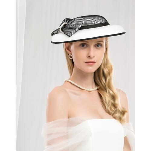Female Fedoras Hat Early Spring New British Net Elegant Hats Women Formal Occasion Church Wedding Banquet Fashion Lady Cap H221