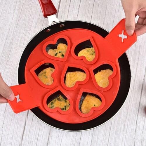 Silicone Non Stick Fantastic Egg Pancake Maker Ring Heart Stars Round Kitchen Baking Egg Moulds Flip cooker Egg Ring Mold