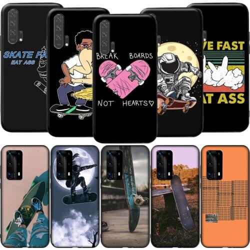 GX218 Skate Fast Eat Ass Silicone Case for Huawei P9 P10 P20 P30 P40 Y6 2018 Y7 Y9 Lite Pro Max Prime Mini