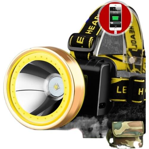 The inductive charging LED headlamp glare night fishing long-range long life bright flashlight lamp head mount