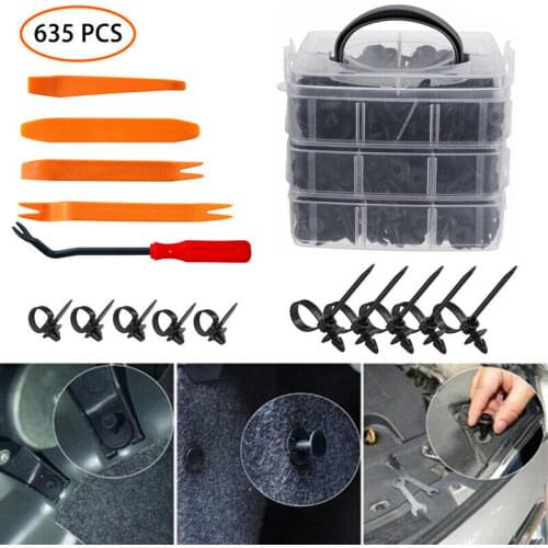 620x Universal Car RV Camper Trailer Truck Retainer Plastic Fastener Bumper Rivet Screw Trim Boxed Buckle Black Fixing Clip Kit