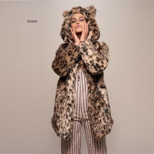 Winter Couple Men Faux Fur Coat 2020 Casual Plus Size Women Hooded Fox Fur Jacket Coat Bear Ear Warm Long Sleeve Jacket Overcoat