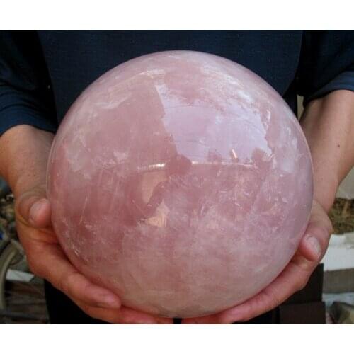 18920g nature rose crystal quartz gemstone sphere ball reiki healing