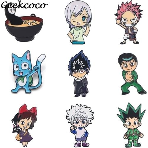 20pcs/lot J2105 Cute Funny Cartoon Enamel Pin men lapel Metal Brooches and Pins Clothes Badge Hat Pin